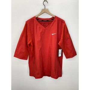 Nike Baseball V Neck Short Sleeve Tee Red Size L